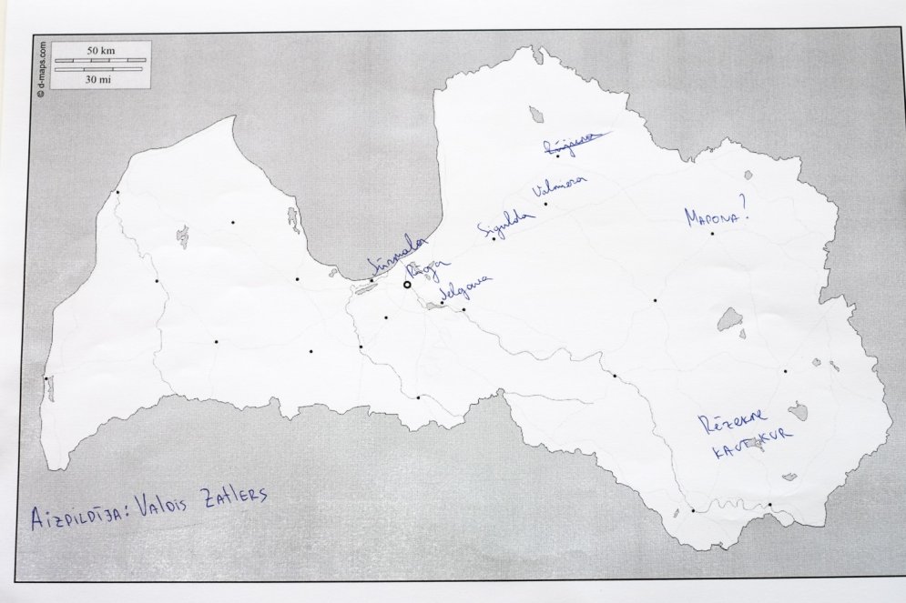 Eksperiments: Vai latvieši prot kartē iezīmēt Latvijas pilsētas