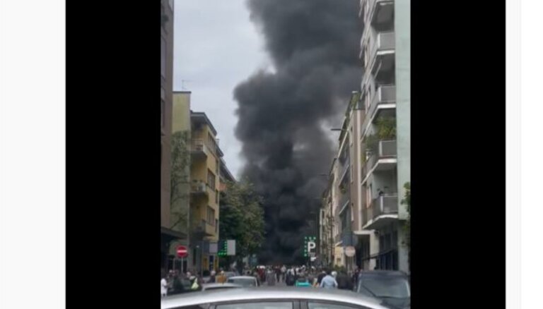 В центре Милана прогремел взрыв, загорелись автомобили и здания