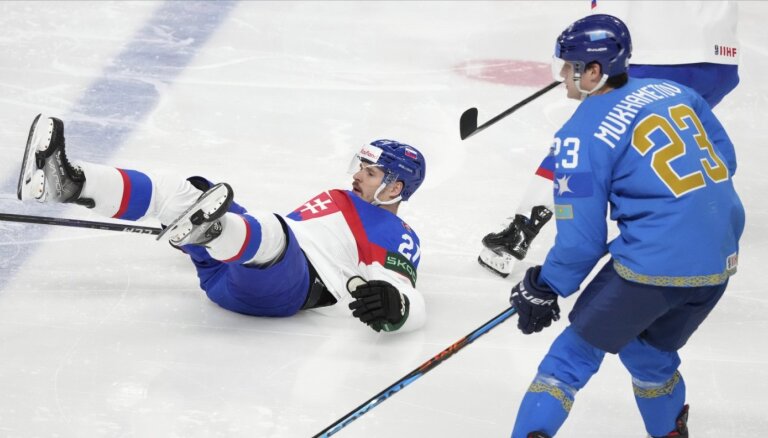 Video: Kazahstānas hokejisti šokē Slovākiju