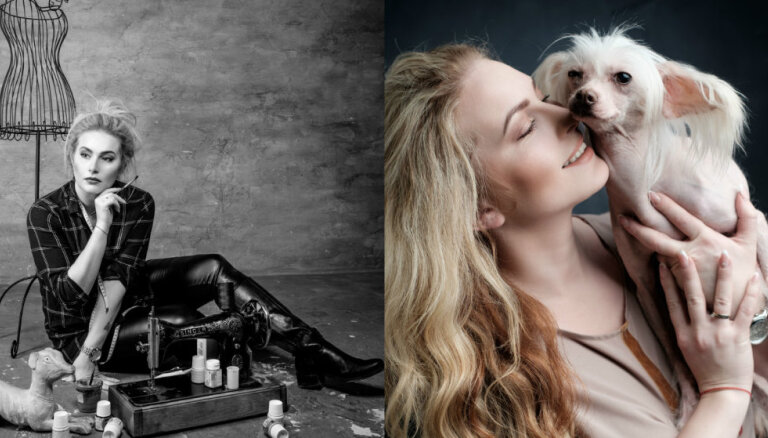 Pirms un pēc: pašmāju slavenības neparastā fotoprojektā attēlo dzīvi ar mājas mīluli