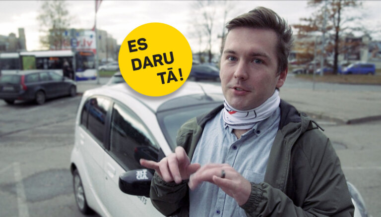 Video: Kārlis Mendziņš izvizina Madaru Botmani ar savu elektroauto