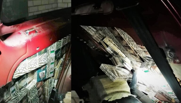 ФОТО. Литва: пограничники задержали автомобиль из Латвии, перевозивший контрабанду