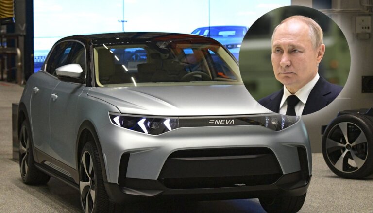 Krievijas rūpnieku zīmēšanās: Putinam parādīts Sanktpēterburgā izstrādātais apvidnieks 'E-Neva'